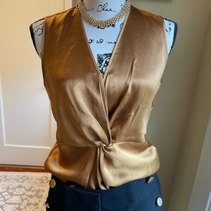 Silky twist knot blouse
